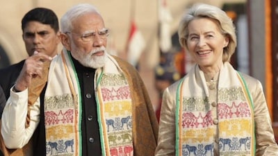 PM Narendra Modi with European Commission President Ursula von der Leyen in New Delhi. (X)