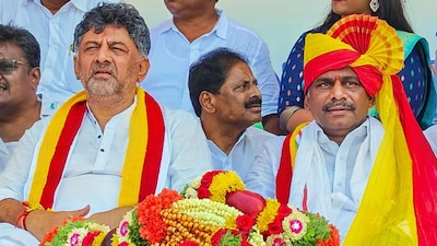 Dk Shivakumar (left) with DK Suresh. (PTI File)