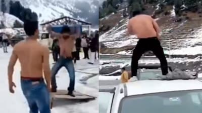 The men, half-naked, were seen dancing in the snow.(Photo Credit: Instagram)