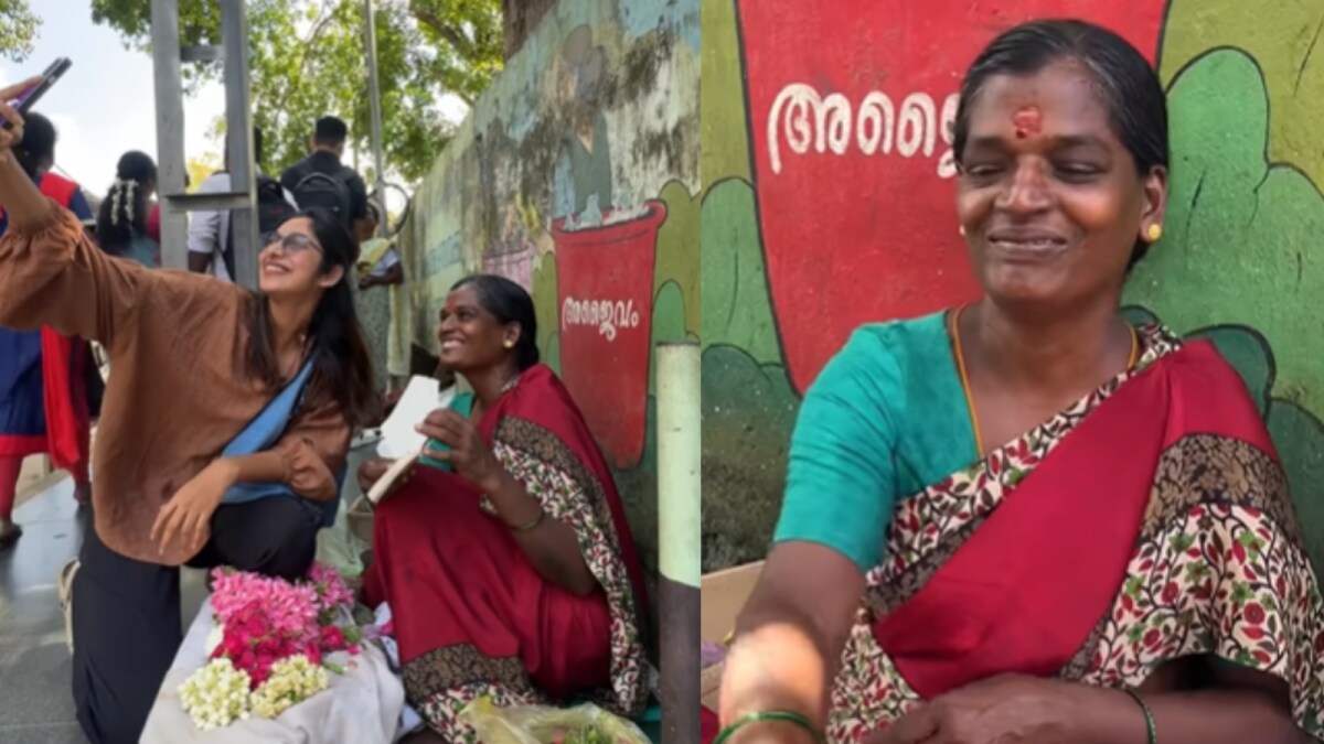 Kerala Artist Surprises Flower Seller with Portrait