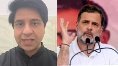 Left: BJP leader Shehzad Poonawala; Right: Congress leader Rahul Gandhi