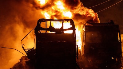 Ukraine was under air raid alert during the Russian attack as the military authorities warned of incoming drones and ballistic missiles.  (Courtesy: AFP)