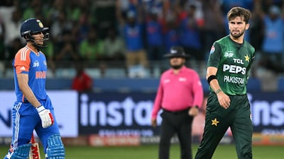 Shubman Gill (left) and Shaheen Afridi during Asia Cup last year. (AFP Photo)