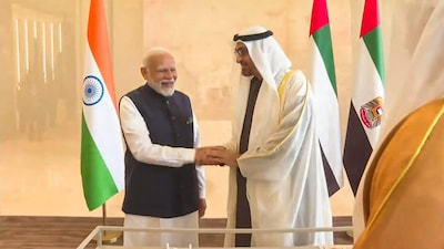 Prime Minister Narendra Modi with UAE President Mohamed bin Zayed Al Nahyan. (PTI file photo)