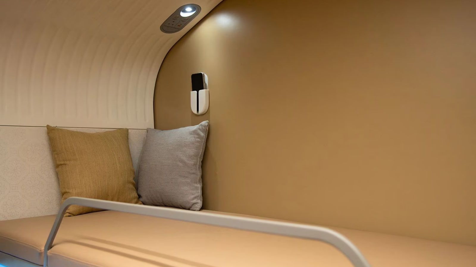  Some other facilities include:- Personal Reading Lights: Each berth has its own reading lights. You can read books without disturbing fellow passengers. - Charging Points: USB charging ports as well as advanced Type-C ports have been provided at every seat for mobiles and laptops. - Mini Pantry: Mini pantry units have been allocated in each coach to provide hot food and beverages to passengers. - Jerk-free travel: Special ‘couplers’ and suspension systems have been used to ensure that passengers do not experience any jerks when the train starts or stops.