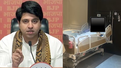 Poonawalla shares hospital photo, says mother in serious condition and facing surgery. (Image: ANI(L) ;X/@Shehzad_Ind)