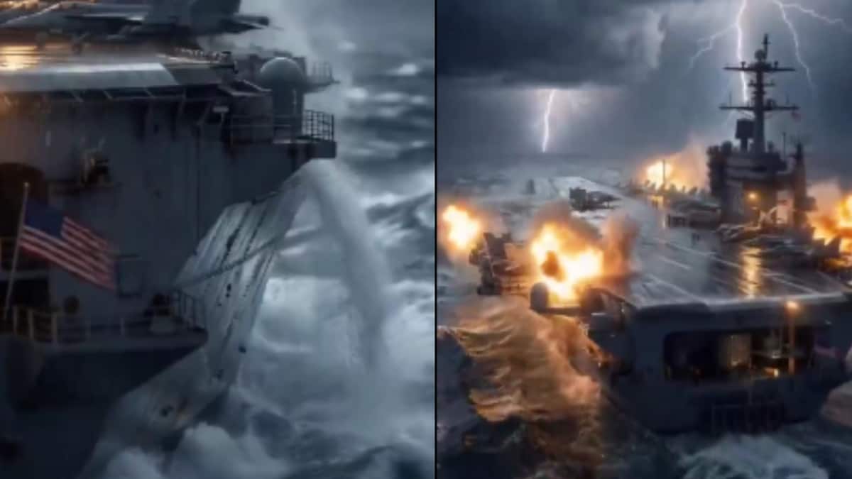 AI Video Shows Iranian Strike On US Aircraft Carrier Ahead Of Nuclear Talks | Watch