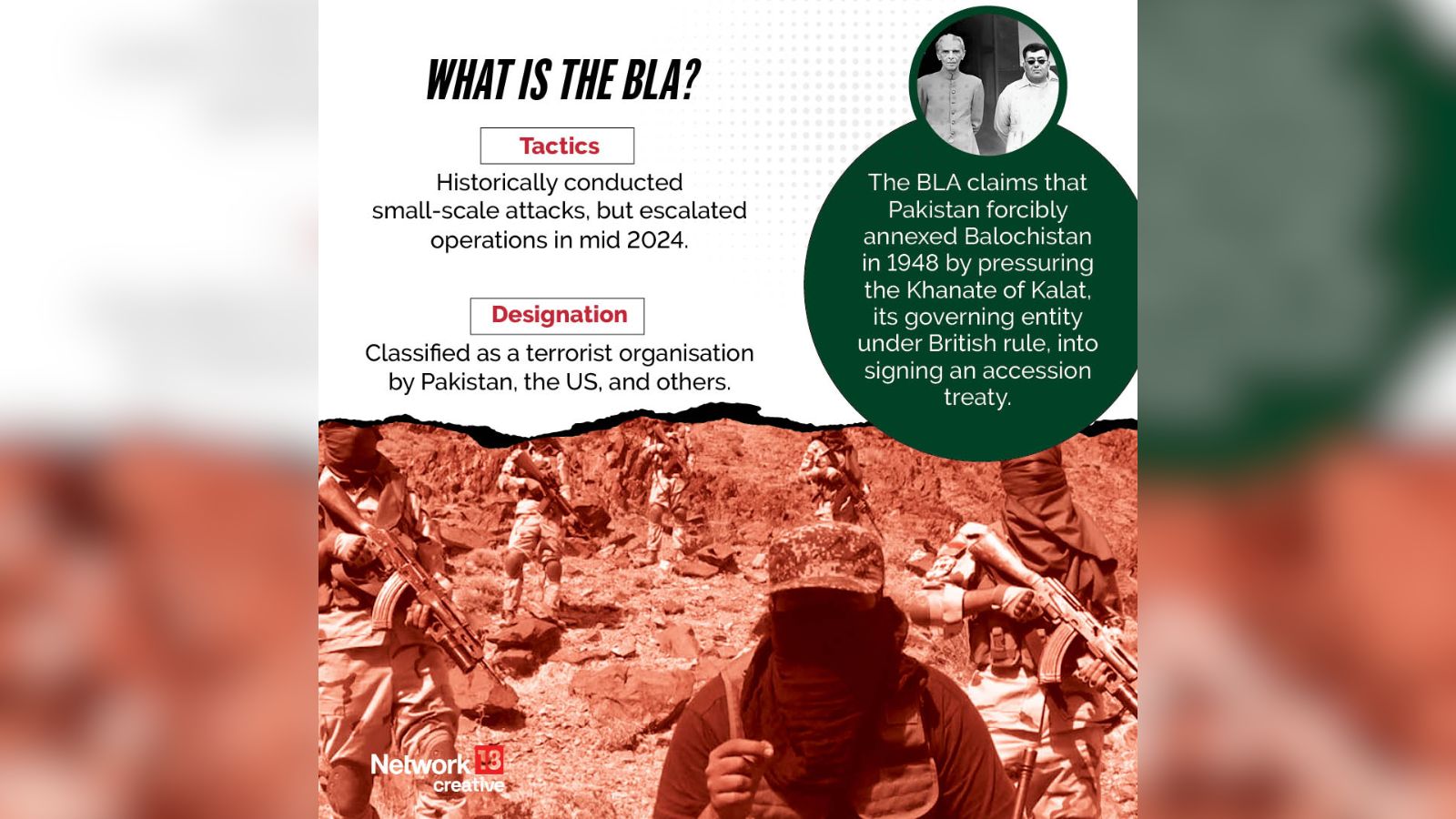 BLA claims that Pakistan forcibly annexed Balochistan in 1948 by pressuring the Khanate of Kalat, its governing entity under British rule, into signing an accession treaty.