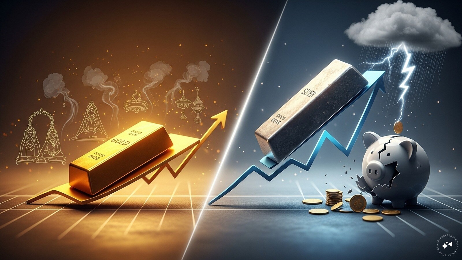 Recent Price Surge: In just one week: Gold rose 4.4% — Rs 1 lakh became about Rs 1.04 lakh. Silver rose 6.4% — Rs 1 lakh became about Rs 1.06 lakh. This means silver investors earned around Rs 2,000 more than gold investors in just one week.