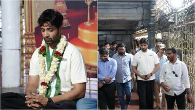 Adivi Sesh Visits Bhadrakali Temple In Warangal