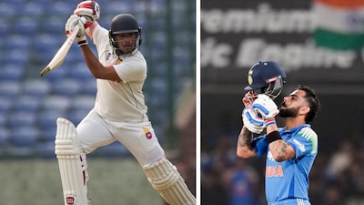 Ayush Doseja and his idol Virat Kohli (PTI)