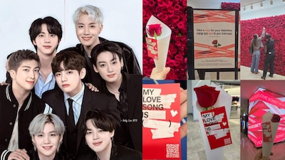BTS melted hearts this Valentine’s Day with a special “Roses From BTS” pop-up in LA and Seoul.