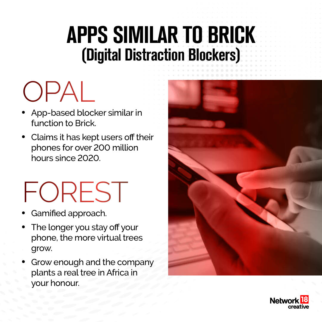 The concept is behavioural: adding physical friction so breaking focus requires a deliberate action rather than just tapping “ignore.” (IMAGE: NEWS18 ILLUSTRATION)