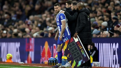 Brighton's James Milner coming on as a substitute, tying Barry's record (AFP)