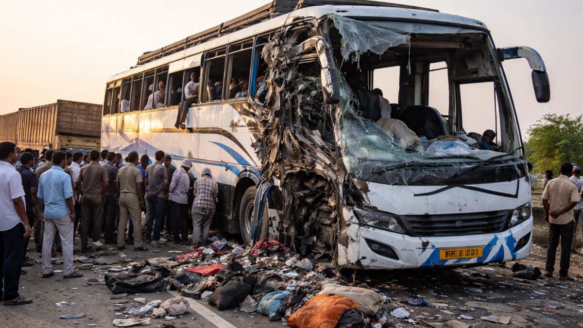 Six Killed, Several Injured As Sleeper Bus Collides With Trailer On Barmer–Jodhpur Highway | India News Six Killed, Several Injured As Sleeper Bus Collides With Trailer On Barmer–Jodhpur Highway | India News