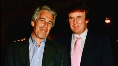 Late convicted sex offender Jeffrey Epstein with US President Donald Trump.