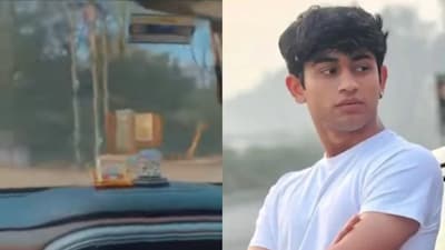 The motorcycle rider, identified as Sahil Dhaneshra, was found dead at the scene. (Image: News18)