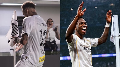 Neymar recreated Vini Jr's dance after scoring a brace for Santos (X)