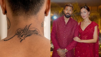 Tattoo features two leopards symbolising Hardik and Mahieka's strong bond. 