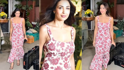 Malaika paired the look with wine-coloured strappy stilettos, statement earrings, and delicate gold rings, keeping her accessories refined yet impactful.