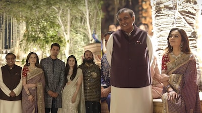 Nita Ambani’s elegant saree and polki jewellery look for Arjun Tendulkar’s wedding ceremony