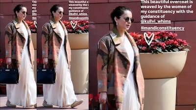 कंगना रनौत ने संसद में हिमाचली हथकरघा का किया समर्थन, पहनी कुल्लवी विम्स ओवरकोट.