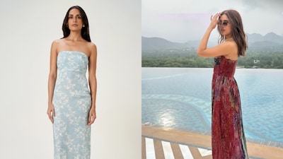 Bold, expressive prints paired with fluid silhouettes are set to define the mood of Summer 2026 fashion. (Right) Saaksha & Kinni and (Left) Summer Away- Charlotte dress