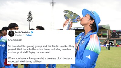 Sachin Tendulkar lauded Vaibhav Sooryavanshi as India win U19 World Cup (X)