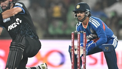 Ishan Kishan behind the stumps in Trivandrum.(AFP)