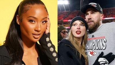 Kayla Nicole jokes about her "ex-girlfriend fiasco" during Super Bowl LX.