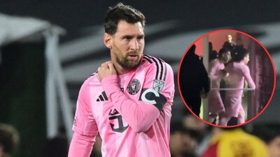 A video of Messi chasing after the referee has gone viral.(PC: AFP, X)