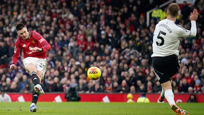 Man United's Benjamin Sesko scores the winner for the Red Devils against Fulham (AP)