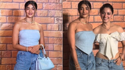 Pooja Hegde at the launch of Tamannah Bhatia's jewellery store.