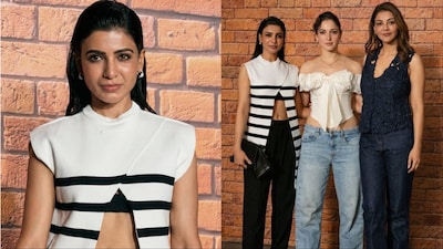 Samantha Ruth Prabhu pairs a fringed Gaultier top with YSL Opyum pumps.