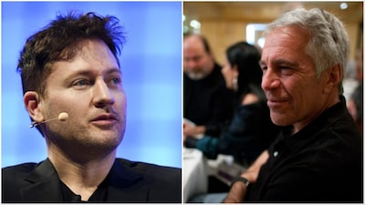 File photos of Bryan Johnson/Jeffrey Epstein (AFP)