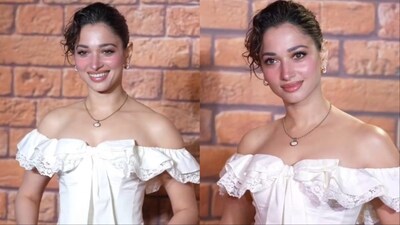Tamannaah Bhatia elevates her casual look with jewels from her own brand. 