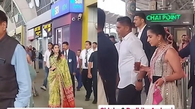 Radhika Merchant and Shloka Mehta showcase elevated ethnic fashion at Goa airport.