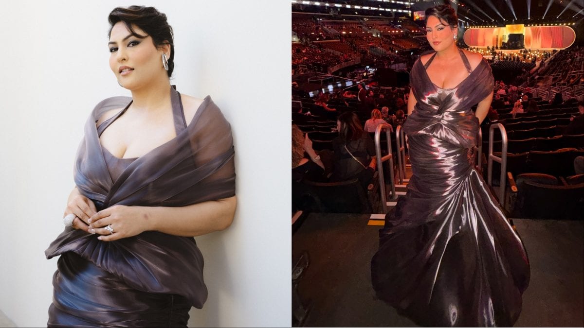 Sakshi Sindwani Steps Out In Custom Manish Malhotra Couture At The Grammy Awards