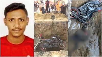 Delhi biker dies after falling into pit in Janakpuri (Photos/Social Media)