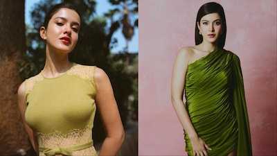 Shanaya Kapoor stuns in back-to-back green ensembles.