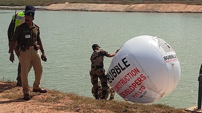 Central Industrial Security Force (CISF) personnel intercepted and seized the balloon after it was spotted over the airport premises. (News18)
