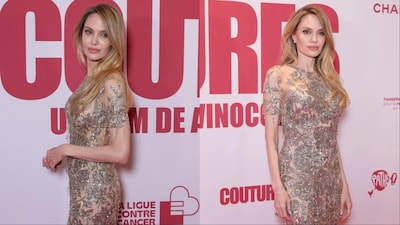 Angelina Jolie wears Givenchy at the Paris premiere of Couture. (Images: Reddit)