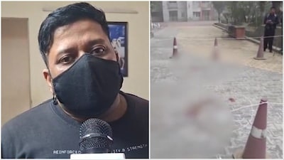 Ghaziabad minor sisters suicide case: A photo of their father (L), their society complex (R) (Source: Social Media)