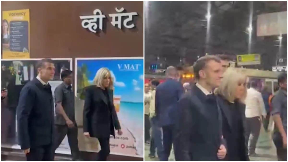French President Macron Visits Mumbai's CST Station After Diplomatic Engagements, Video Is Viral