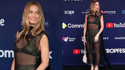 Margot Robbie turns the naked dress into high fashion at Tropfest.