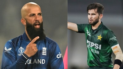 Moeen Ali (L) and Shaheen Afridi.(AFP)