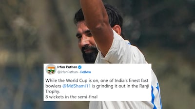 Irfan Pathan lauds Mohammed Shami for his 8 wickets in the Ranji Trophy 2025-26 semi-final (PTI and X)