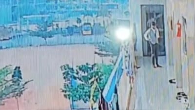 In the CCTV clip, the boy was seen pacing along the corridor multiple times. (Image Credit: X)