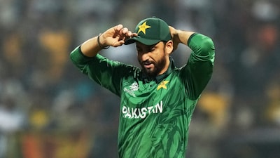 Salman Agha during his team's loss to Sri Lanka.