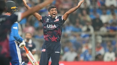 Saurabh Netravalkar during the India vs USA match.(PC: AP)